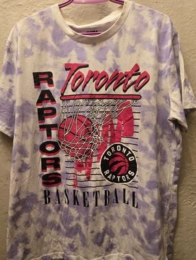 Toronto Raptors Tie Dye Graphic Tee Oversized NBA Streetwear XL
